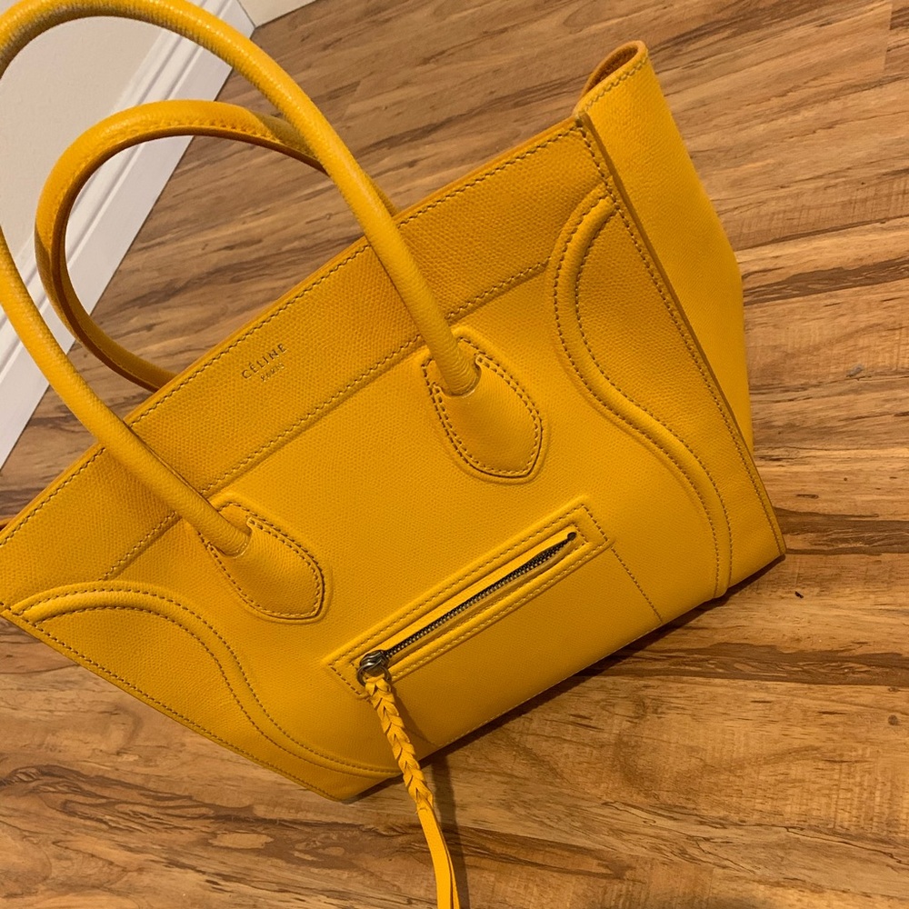 Celine Large Leather PhantomYellow Tote